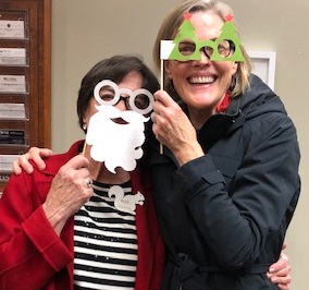 beth and anne with cut outs xmas 2018-explore-brevard