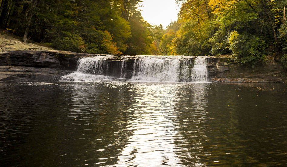 Hooker Falls in DuPont State Recreational Forest near Cedar Mountain, NC.