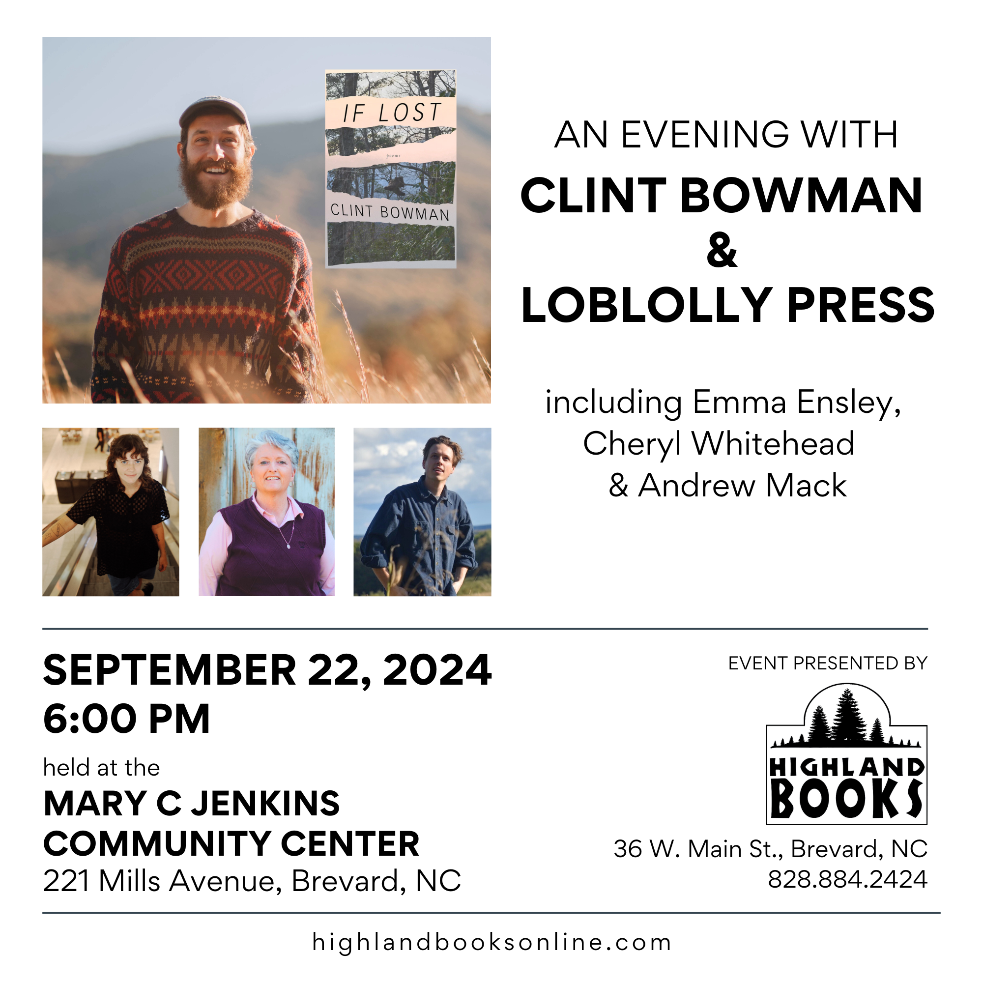 AN EVENING WITH CLINT BOWMAN AND LOBLOLLY PRESS