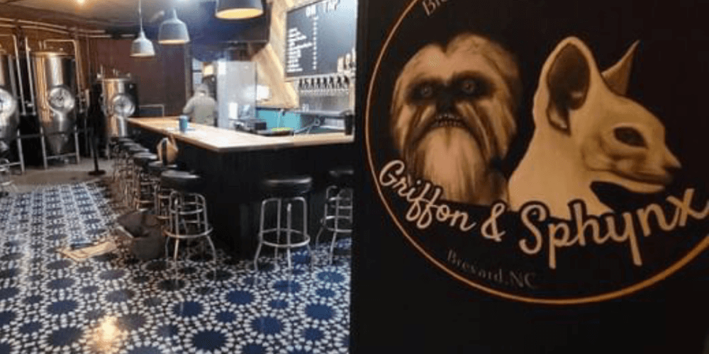 Griffon & Sphynx Brewery located near Downtown Brevard.