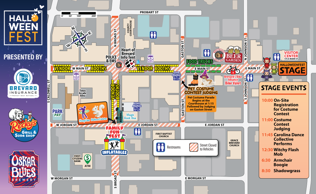 Halloweenfest 2025 Visitor Map-explore-brevard