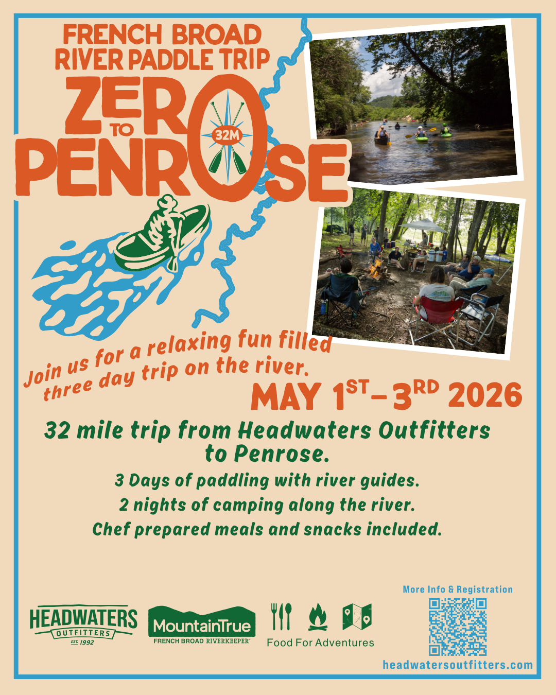 3-Day Guided French Broad River Paddle Trail Trip