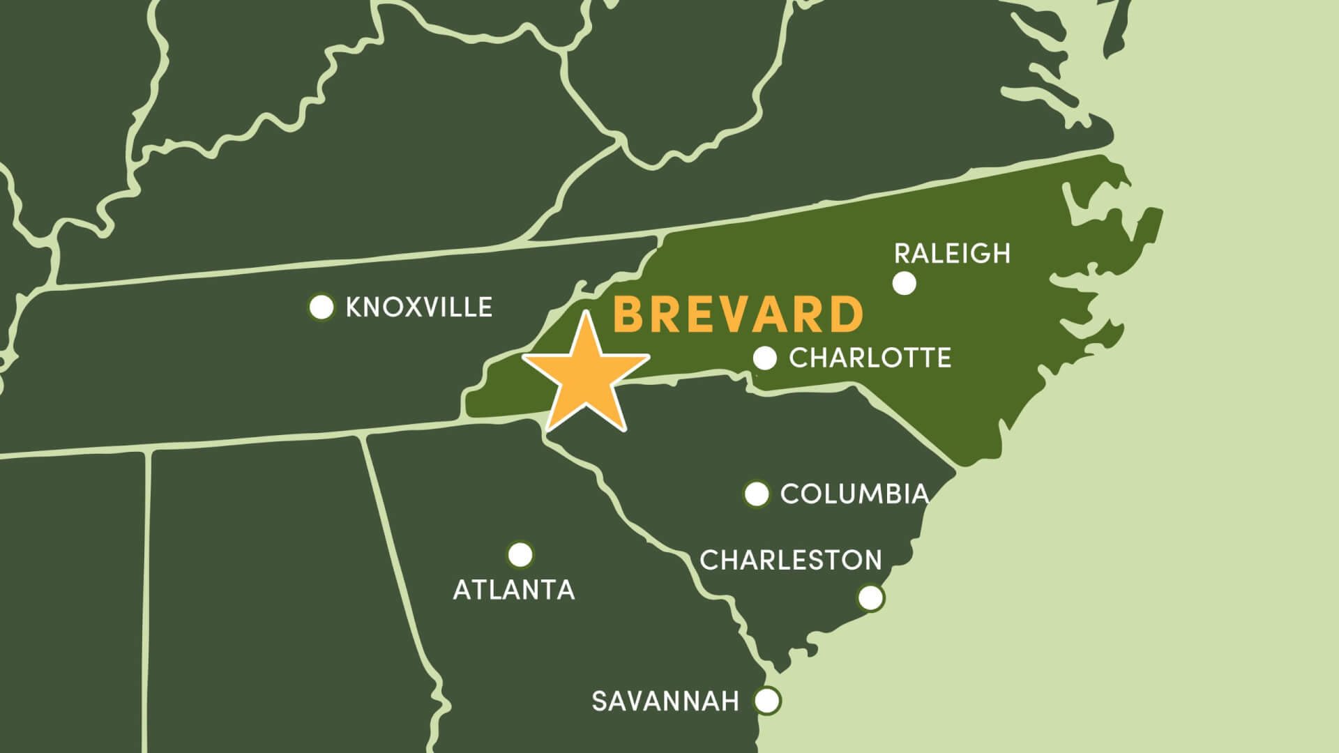 Map of Brevard's location within the SE region.