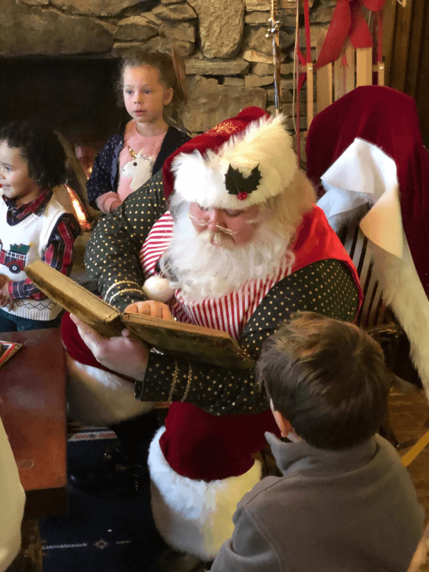 Children at Brunch with Santa at Earthshine Lodge in Lake Toxaway