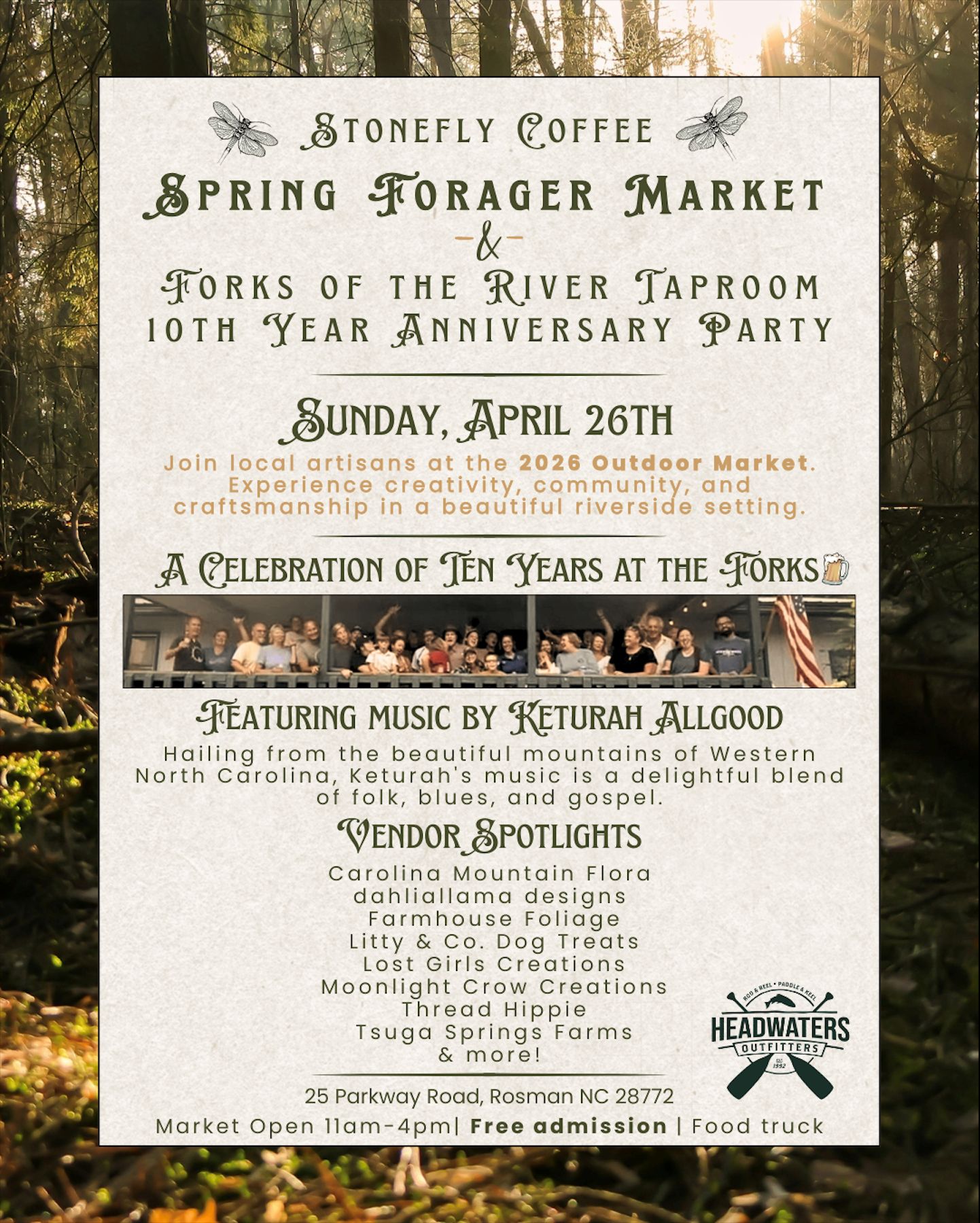 Spring Forager Market & Forks of the River Taproom 10 Year Anniversary Party