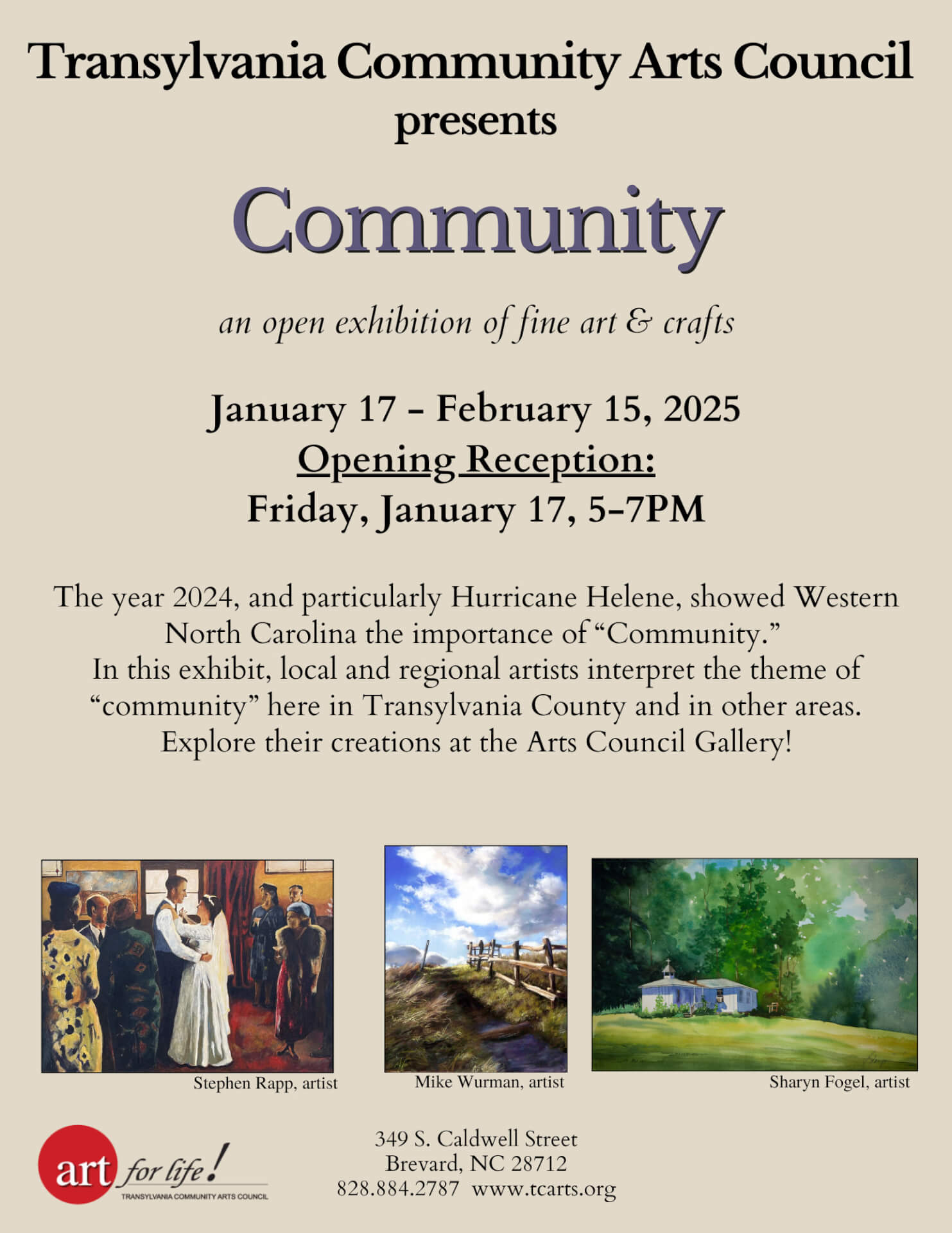 Opening Reception for “Community,” an exhibition of fine art and craft