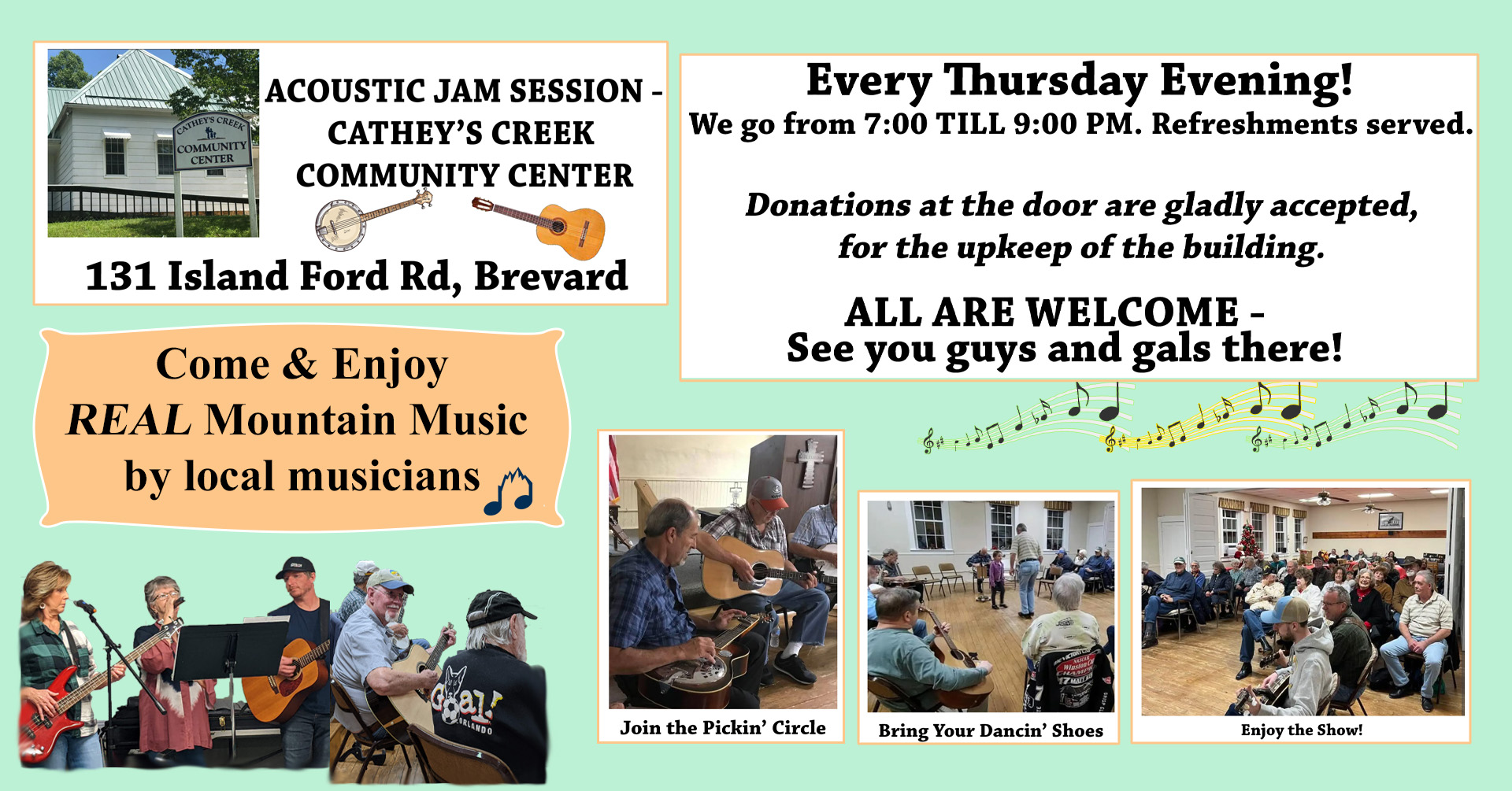 Mountain Music Jam – every Thursday