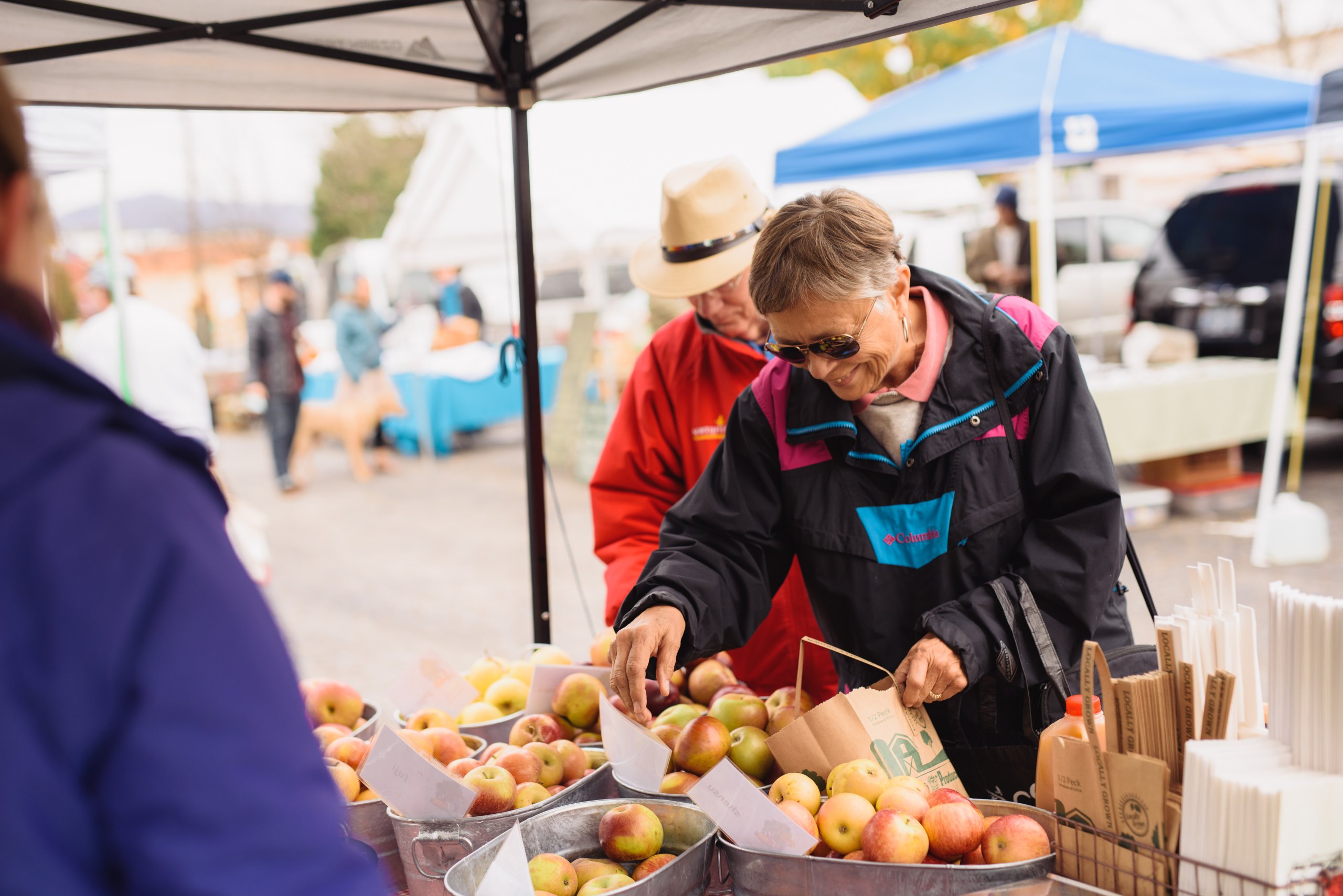 woman shopping at the Transylvania Farmers Market